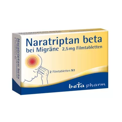 Naratriptan beta migrénes 2,5 mg filmtabletta, 2 db Naratriptan beta migrénes 2,5 mg filmtabletta, 2 db