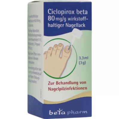 CICLOPIROX béta 80 mg/g hatóanyagot tartalmazó körömlakk, 3,3 ml