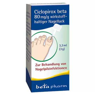 Ciclopirox beta 80 mg/g aktív körömlakk, 3,3 ml Ciclopirox beta 80 mg/g aktív körömlakk, 3,3 ml