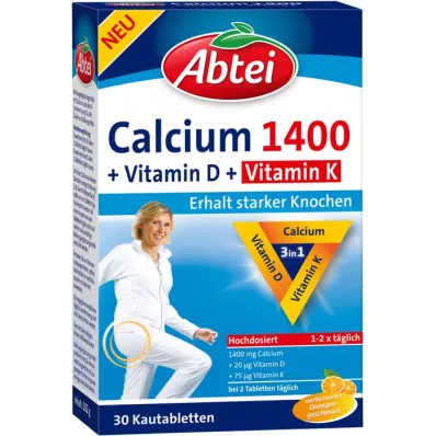 ABTEI Kalcium 1400+D3+K-vitamin rágótabletta, 30 db