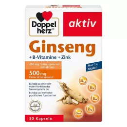 DOPPELHERZ Ginseng 250+B vitaminok+cink kapszula, 30 kapszula
