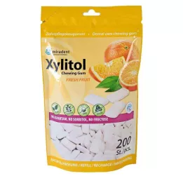 MIRADENT Xylitol fogápoló rágógumi Freshfruit, 200 db
