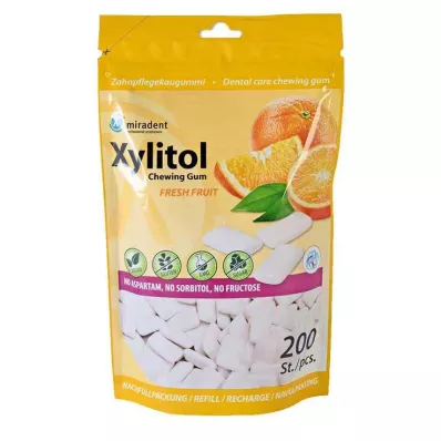 MIRADENT Xylitol fogápoló rágógumi Freshfruit, 200 db
