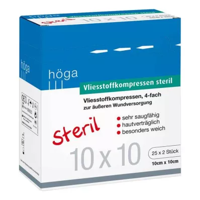 Nem szőtt borogatás 10x10 cm steril 4-szeres, 25x2 darab