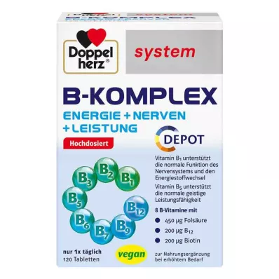 DOPPELHERZ B-komplex rendszerű tabletta, 120 db