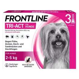 FRONTLINE Tri-Act cseppentős oldat 2-5 kg-os kutyáknak, 3 db
