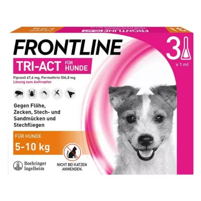 FRONTLINE Tri-Act oldat csepegtetőhöz 5-10 kg-os kutyákon, 3 db