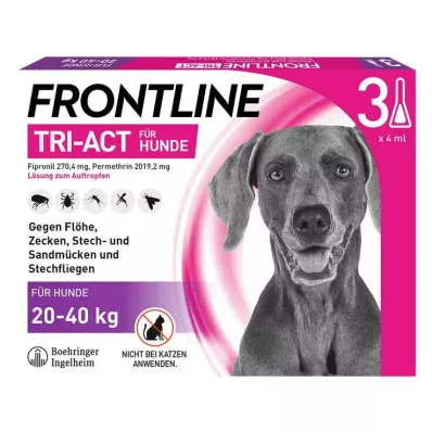 FRONTLINE Tri-Act cseppentős oldat 20-40 kg-os kutyáknak, 3 db