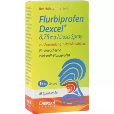 FLURBIPROFEN Dexcel 8,75 mg/dos.spray szájüregbe, 15 ml