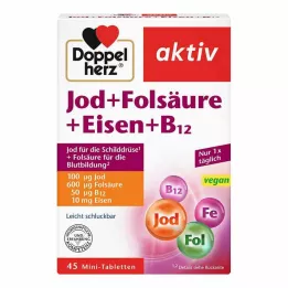 DOPPELHERZ Jód+folsav+vas+B12 tabletta, 45 db