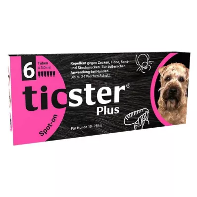 TICSTER Plus Spot-on oldat kutyáknak 10-25 kg, 6X3 ml
