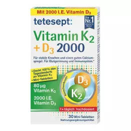 TETESEPT K2+D3 vitamin 2000 tabletta, 30 db
