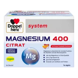 DOPPELHERZ Magnézium 400 Citrát rendszerű granulátum, 60 db