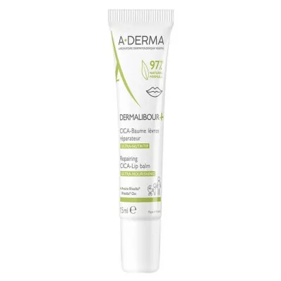 A-Derma Dermalibour + Cica ajakbalzsam, 15 ml