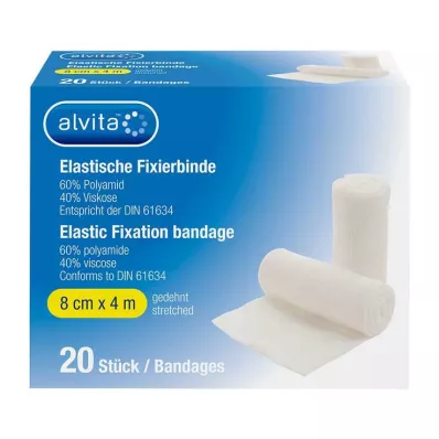 Alvita rugalmas rögzítő kötés 8 cmx4 m, 20 db Alvita rugalmas rögzítő kötés 8 cmx4 m, 20 db