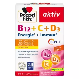 DOPPELHERZ B12+C+D3 Depot aktív tabletta, 30 db