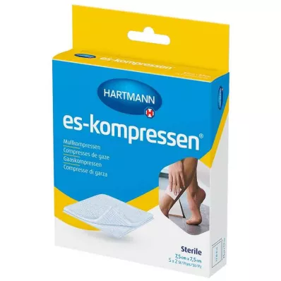 es-kompressen® gézborogatás 7,5 cm x 7,5 cm steril, 5x2 darab es-kompressen® gézborogatás 7,5 cm x 7,5 cm steril, 5x2 darab