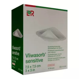 VLIWASORB érzékeny 7,5x7,5 cm-es szuperabszorbens sebkötszer, 10 db