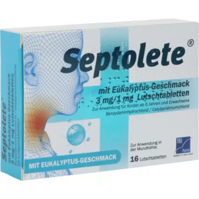 SEPTOLETE eukaliptusz aromával 3mg/1mg Lut.-T., 16 db