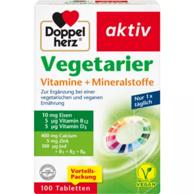 DOPPELHERZ Vegetáriánus vitaminok+ásványi anyagok Active, 100 db