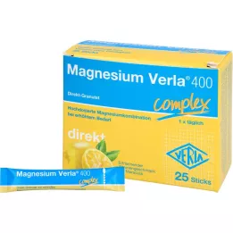 MAGNESIUM VERLA 400 Lemon Direct granulátum, 25 db