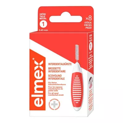 ELMEX Interdentális kefe ISO 1 méret 0,45 mm narancssárga, 8 db ELMEX Interdentális kefe ISO 1 méret 0,45 mm narancssárga, 8 db