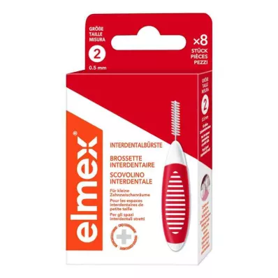 ELMEX Interdentális kefe ISO 2 méret 0,5 mm piros, 8 db ELMEX Interdentális kefe ISO 2 méret 0,5 mm piros, 8 db