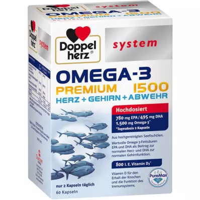 DOPPELHERZ Omega-3 Premium 1500 rendszerű kapszula, 60 kapszula