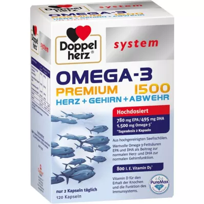DOPPELHERZ Omega-3 Premium 1500 rendszerű kapszula, 120 kapszula