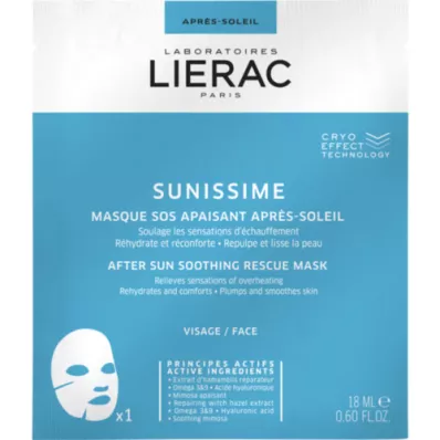 LIERAC Sunissime nyugtató napozás után SOS Maszk, 1X18 ml