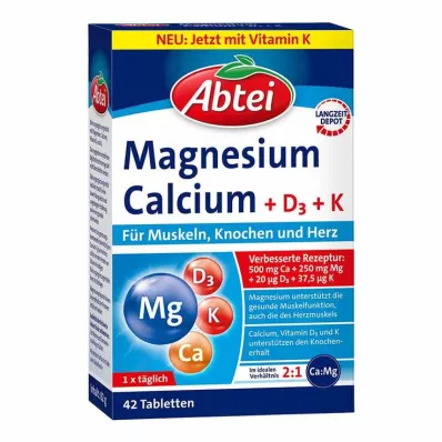 Abbey Magnesium Calcium + D + K tabletta, 42 db