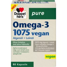 DOPPELHERZ Omega-3 1075 vegán tiszta kapszula, 80 db