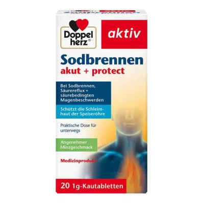 Doppelherz gyomorégés akut + Protect rágótabletta, 20 db Doppelherz gyomorégés akut + Protect rágótabletta, 20 db