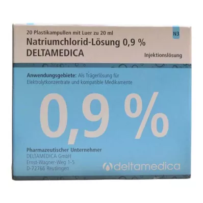 Nátrium-klorid oldat 0,9% Deltamedica Luer Pl., 20X20 ml