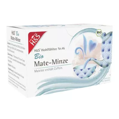 H&amp;S Organic Mate menta szűrőtasak, 20X1,8 g