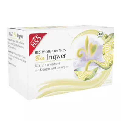 H&amp;S Organic Ginger szűrőzsák, 20X2 g