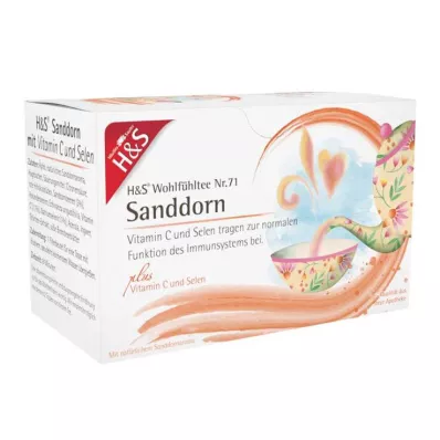 H&amp;S Homoktövis C-vitaminnal és szelén szűrőzsákkal, 20X2,5 g