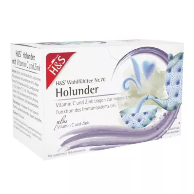 H&amp;S Bodza C-vitaminnal és cink szűrőzsákkal, 20X2,5 g