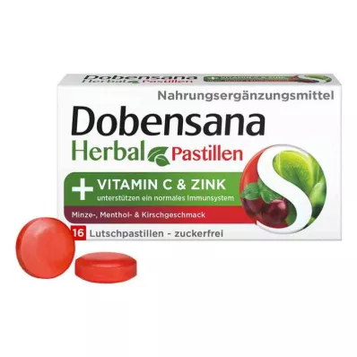 Dobensana Herbal Kirschgeschm.vit.c &amp; Cinkpasztilla.(16 darab)