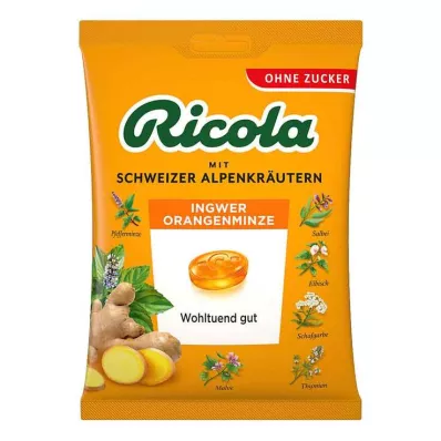 Ricola cukormentes zacskó gyömbéres narancsos mentás cukorka, 75 g Ricola cukormentes zacskó gyömbéres narancsos mentás cukorka, 75 g