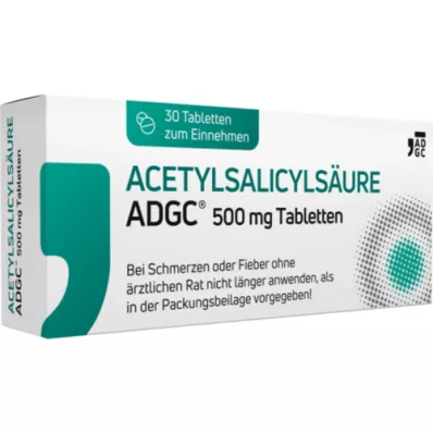 ACETYLSALICYLSÄURE ADGC 500 mg-os tabletta, 30 db