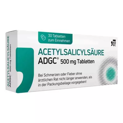 ACETYLSALICYLSÄURE ADGC 500 mg-os tabletta, 30 db ACETYLSALICYLSÄURE ADGC 500 mg-os tabletta, 30 db