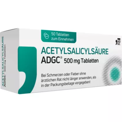ACETYLSALICYLSÄURE ADGC 500 mg-os tabletta, 50 db