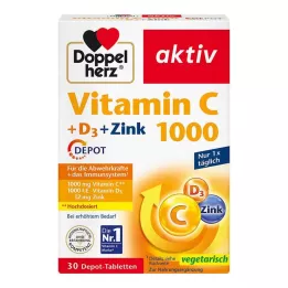 DOPPELHERZ C-vitamin 1000+D3+Cink Depot tabletta, 30 db