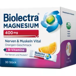 BIOLECTRA Magnézium 400 mg Idegek &amp; Muscle Vital, 30X1.9 g