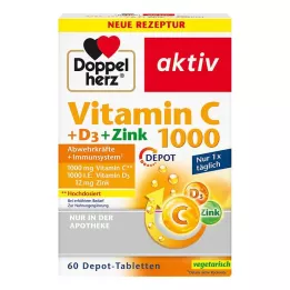 DOPPELHERZ C-vitamin 1000+D3+Cink Depot tabletta, 60 kapszula