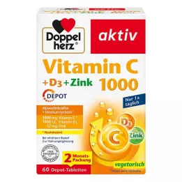 DOPPELHERZ C-vitamin 1000+D3+Cink Depot tabletta, 60 kapszula