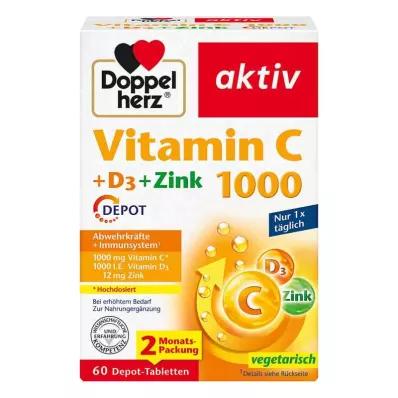 Doppelherz Vitamin C1000 + D3 + Cink Depot tabletta (60 db)