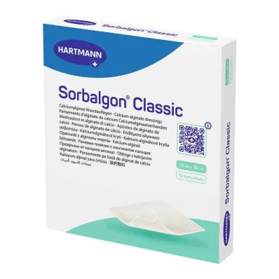 Sorbalgon Classic 10x10 cm-es kalcium-alginát borogatás, 10 db