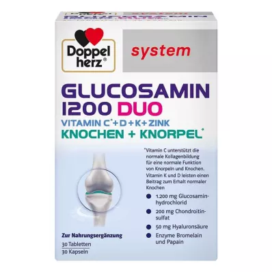Doppelherz Glucosamine 1200 Duo rendszerű kombinált csomag, 60 db Doppelherz Glucosamine 1200 Duo rendszerű kombinált csomag, 60 db
